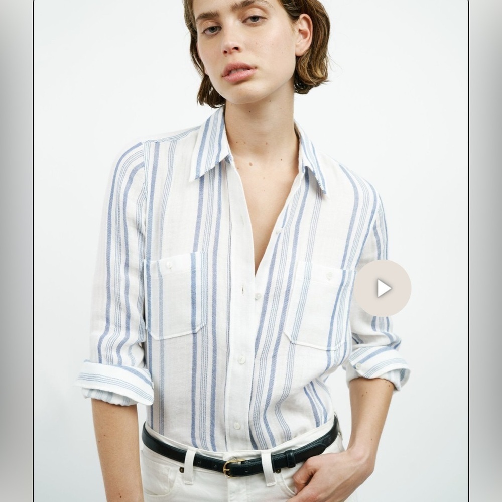 NILI LOTAN
KAYA SHIRT - BLUE WHITE STRIPE